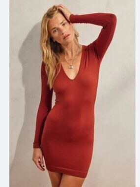 ⭐️ 5 for 20$! ⭐️ ADC Stretchy Red Long Sleeve V Neck Dress